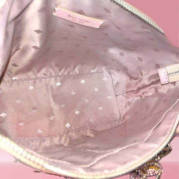 Kate Spade Pink & Rose Gold Glitter Tote Bag with Charm - Picture 5 of 5